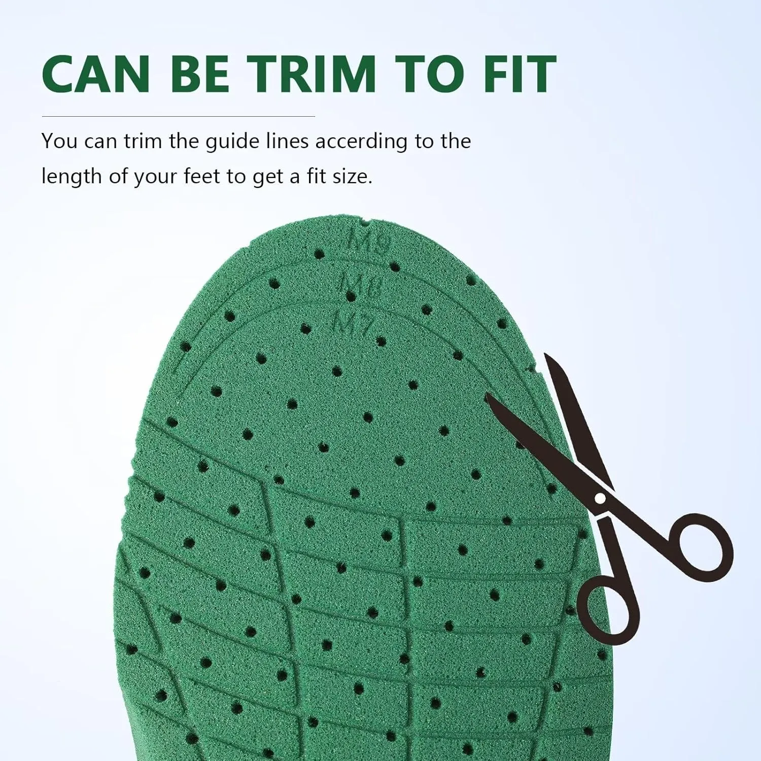 2 Pairs Insoles for Men and Women Replacement Shoe Inserts for Comfort Shock Absorption Breathable Shoe Liners for Running Walking, Hiking, Working, Trim to Fit Black W8-11/M6-9