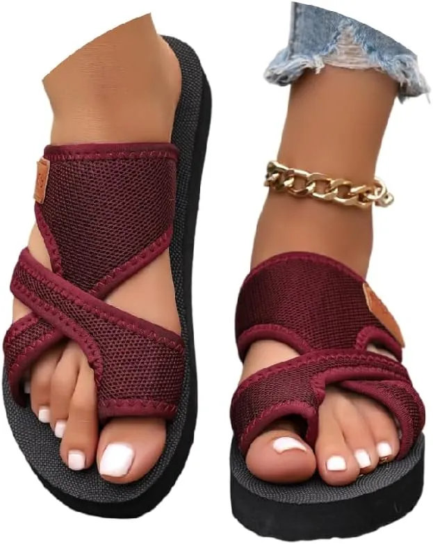 2025 Breathable Mesh Sandals for Women Avylays Orthopedic Sandals Women's Hollow Mesh Slide Sandals Arch Support Beach Slides
