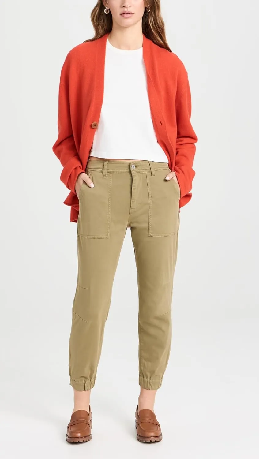 7 For All Mankind Women's Darted Boyfriend Joggers in Army