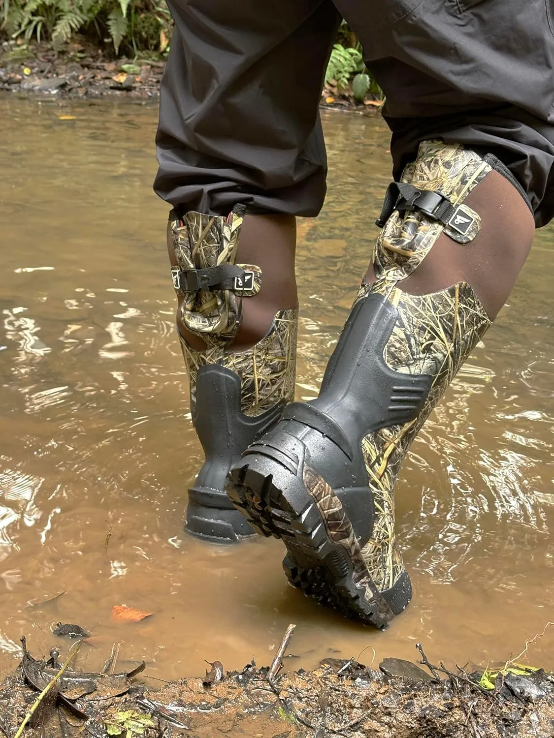 8 Fans Rubber Hunting Boots with 1000G Thinsulate Insulation,Next Camo Waterproof Rubber Mud Muck Boots with 5mm Neoprene for Men