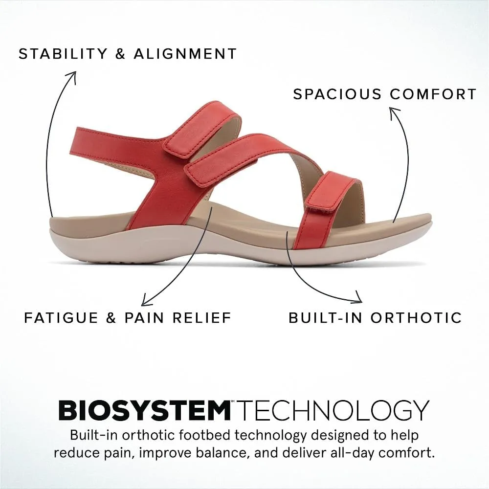 ABEO Women's Oasis Sandals | Orthopedic Arch Support | Plantar Fasciitis Relief | Comfortable Wedge Sandals - Blue