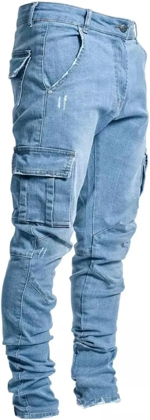 ABSECAI Men's Ripped Jeans Slim Fit Skinny Stretch Jeans Pant