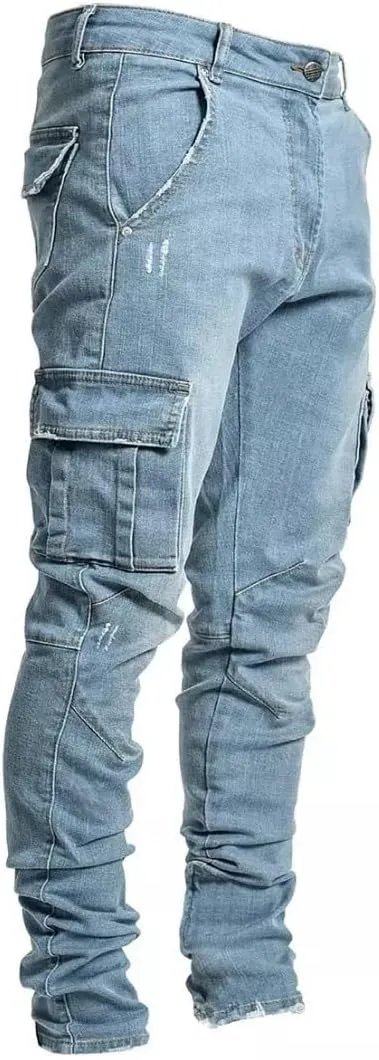 ABSECAI Men's Ripped Jeans Slim Fit Skinny Stretch Jeans Pant