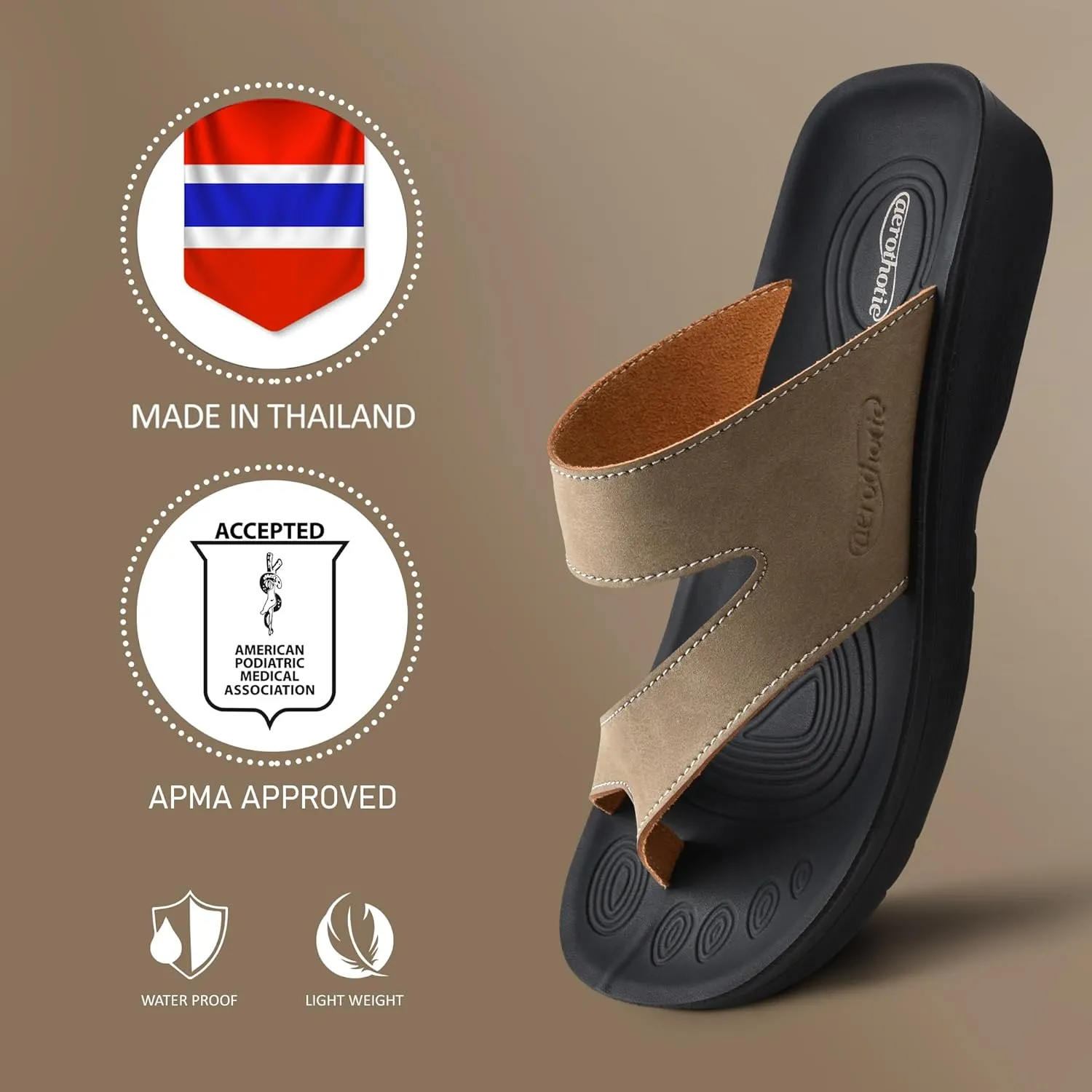 AEROTHOTIC Comfy Arch Support flip flops for women Split Toe Stylish Cushioned Strap with non-slip footbed Walking Dressy Sandals Indoor and Outdoor