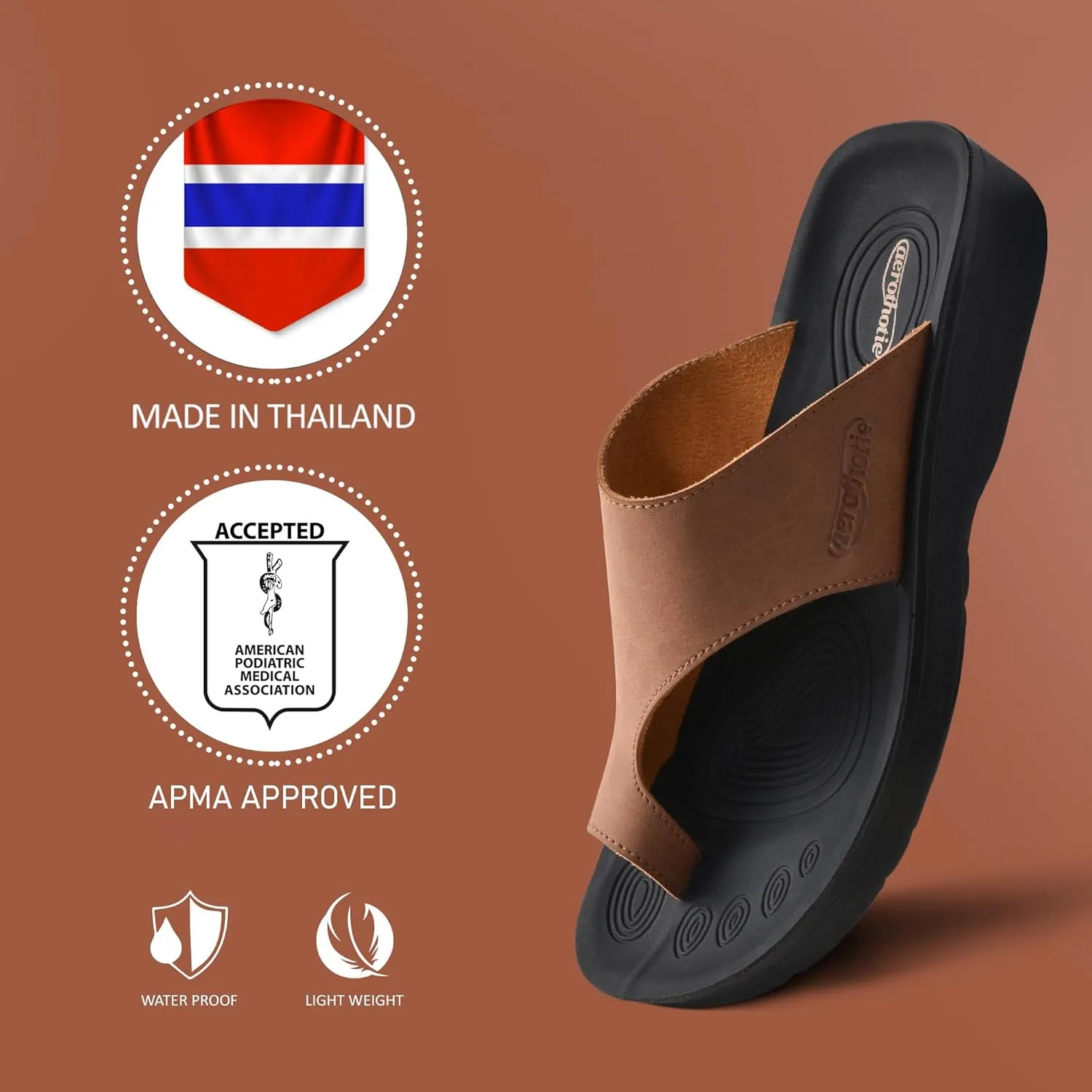 AEROTHOTIC Comfy Arch Support flip flops for women Split Toe Stylish Cushioned Strap with non-slip footbed Walking Dressy Sandals Indoor and Outdoor