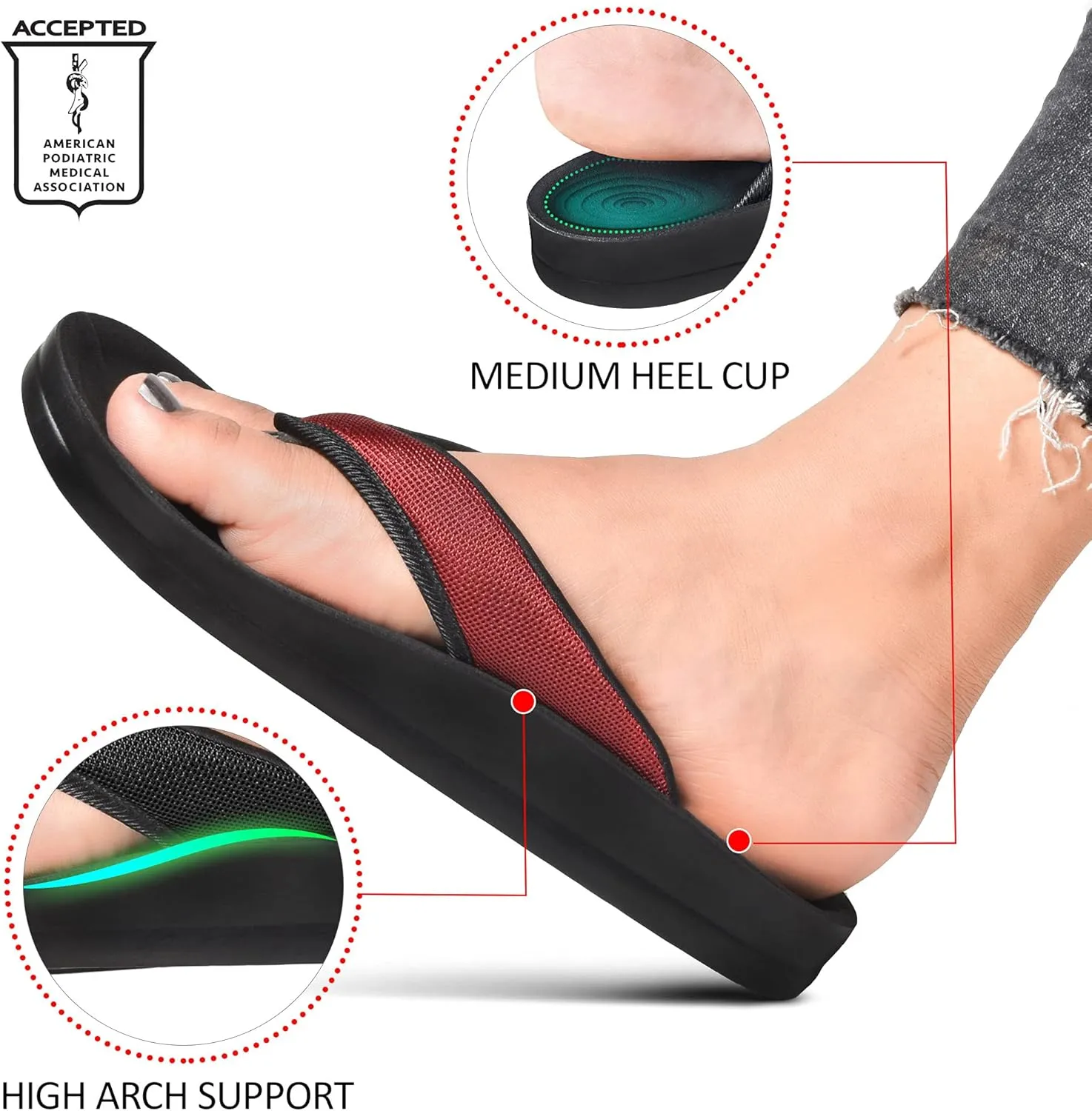 AEROTHOTIC Women's Enhalus Arch Support Thong Sandals