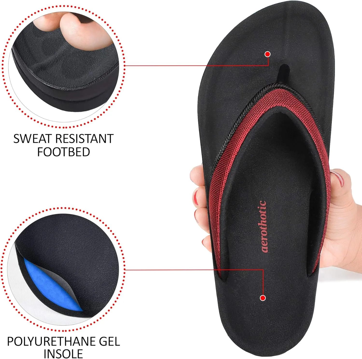 AEROTHOTIC Women's Enhalus Arch Support Thong Sandals