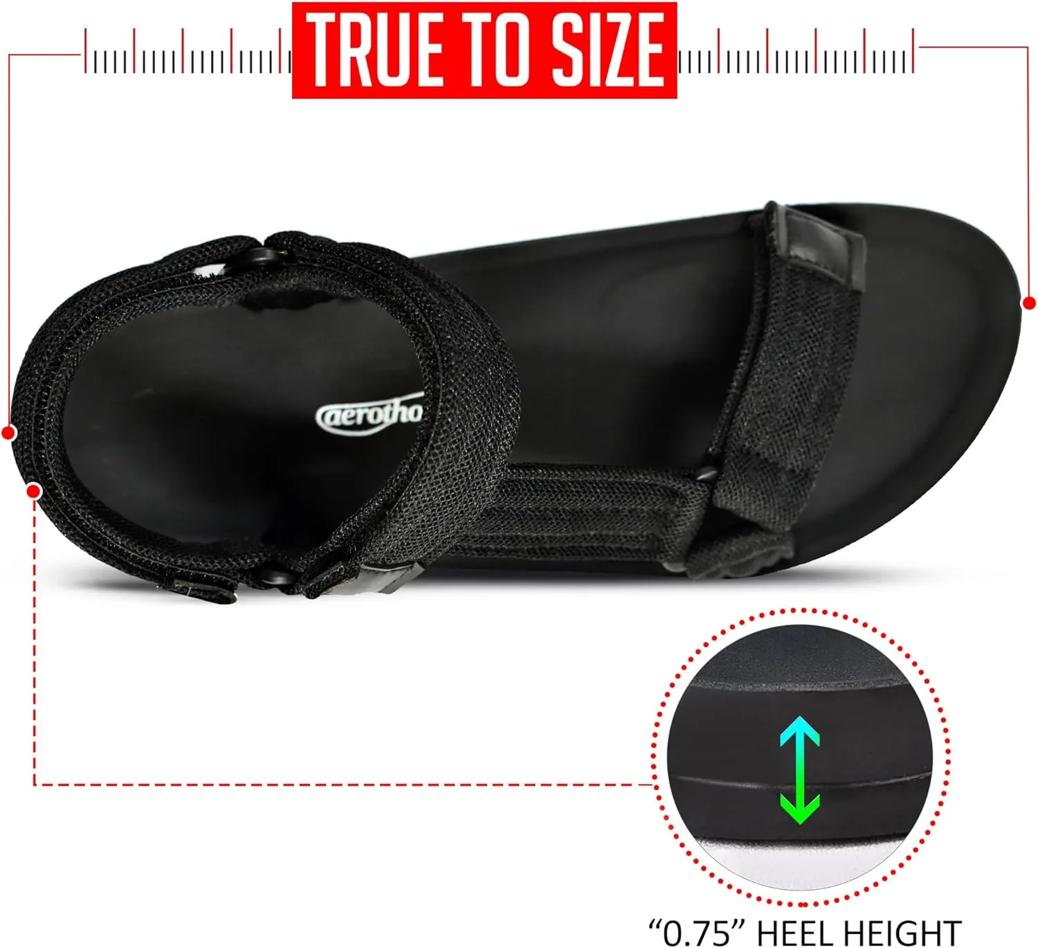 AEROTHOTIC Women's Hadal Arch Support Slingback Travel Essentials Sandals