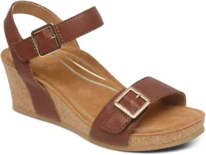 Aetrex Women's Lexa Orthopedic Adjustable Ankle Strap Arch Support Wedge Sandals