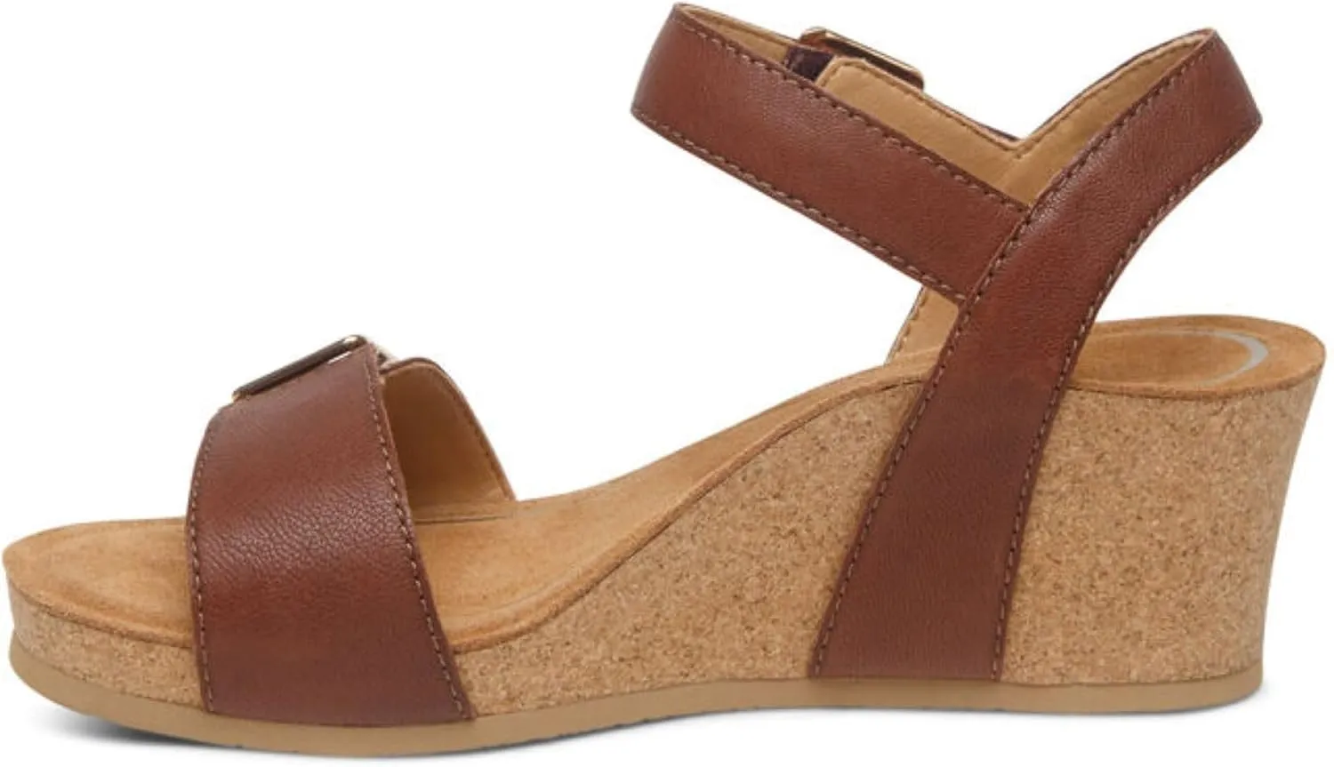 Aetrex Women's Lexa Orthopedic Adjustable Ankle Strap Arch Support Wedge Sandals