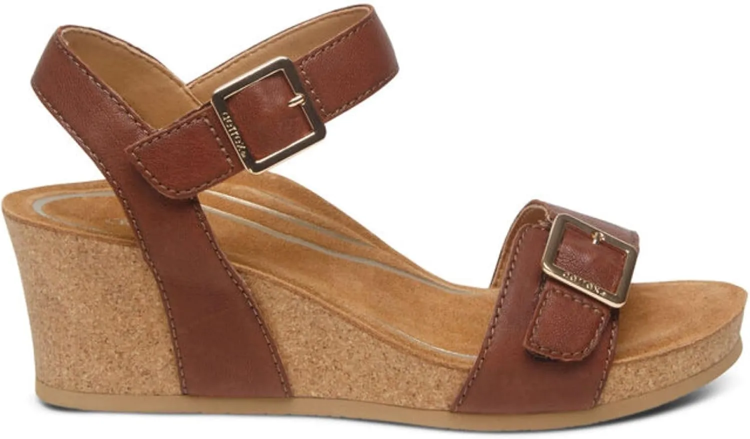 Aetrex Women's Lexa Orthopedic Adjustable Ankle Strap Arch Support Wedge Sandals