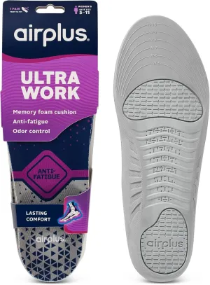 Airplus Ultra Work Memory Plus Shoe Insoles for All Day Comfort and Foot Pain Relief, Trim-to-Fit
