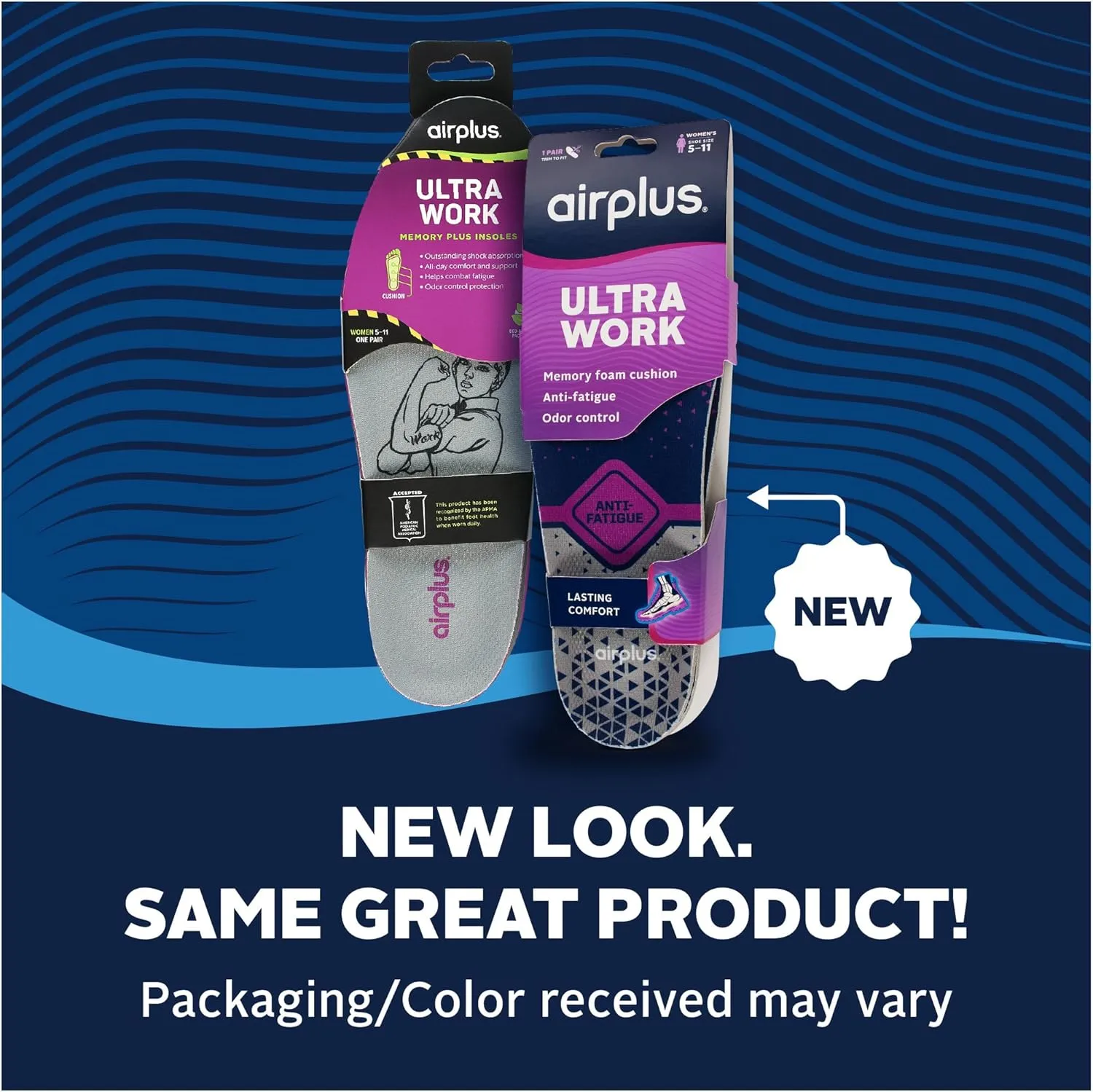 Airplus Ultra Work Memory Plus Shoe Insoles for All Day Comfort and Foot Pain Relief, Trim-to-Fit