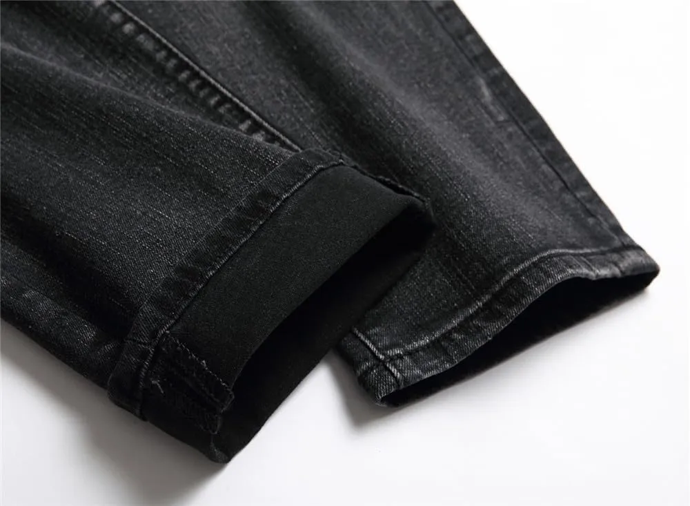 AITITIA Men's Ripped Regular Fit Stretch Jeans