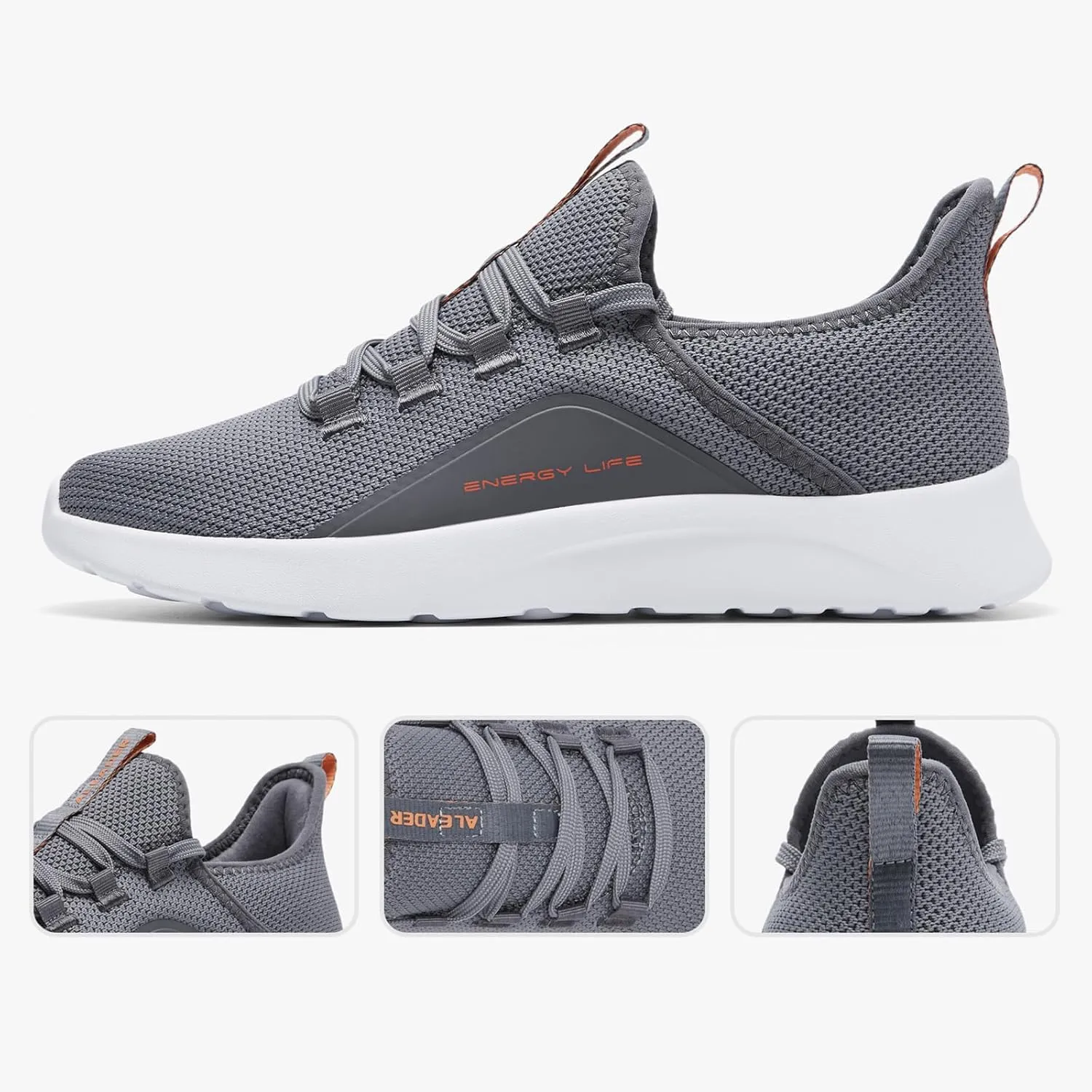ALEADER Men's Energycloud Slip On Running Walking Shoes Cushion Lightweight Sneakers