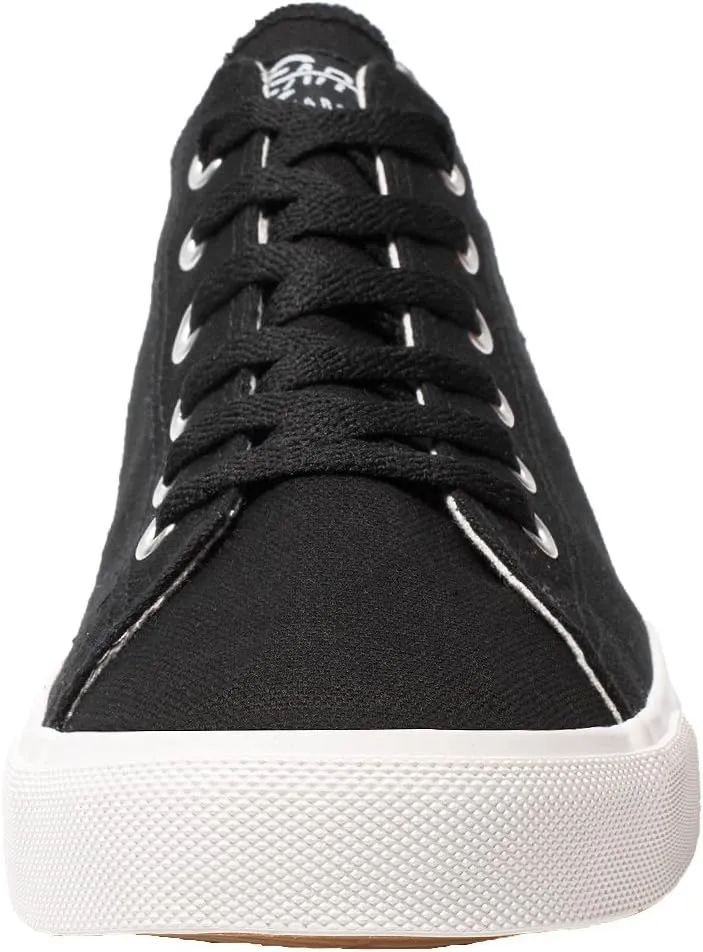 All Sneakers for Men and Women, Low Top Casual Canvas Retro Tennis Shoes, Skateboard Grip Sole Canvas Sneaker Shoes, Comfortable True to Size Footwear - (Black, White)