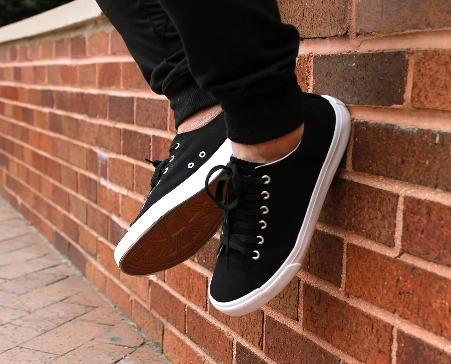 All Sneakers for Men and Women, Low Top Casual Canvas Retro Tennis Shoes, Skateboard Grip Sole Canvas Sneaker Shoes, Comfortable True to Size Footwear - (Black, White)