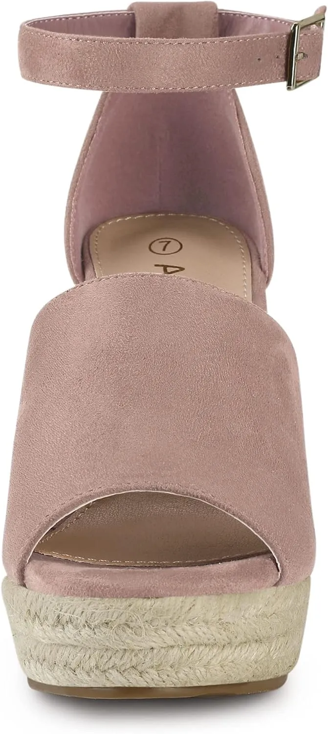 Allegra K Women's Espadrilles Platform Heels Wedges Sandals