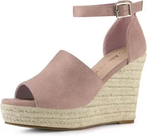 Allegra K Women's Espadrilles Platform Heels Wedges Sandals