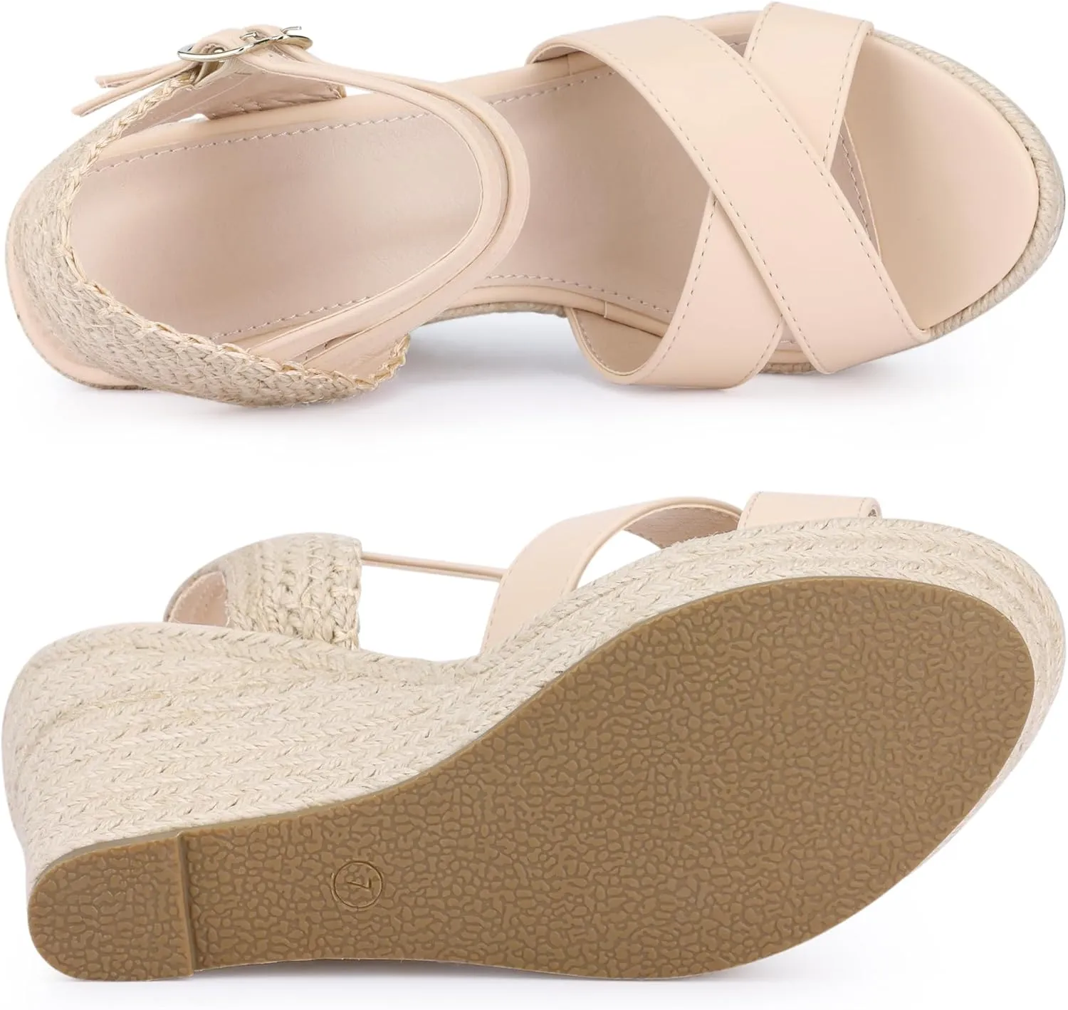 Allegra K Women's Espadrilles Platform Wedges Open Toe Wedge Heel Sandals
