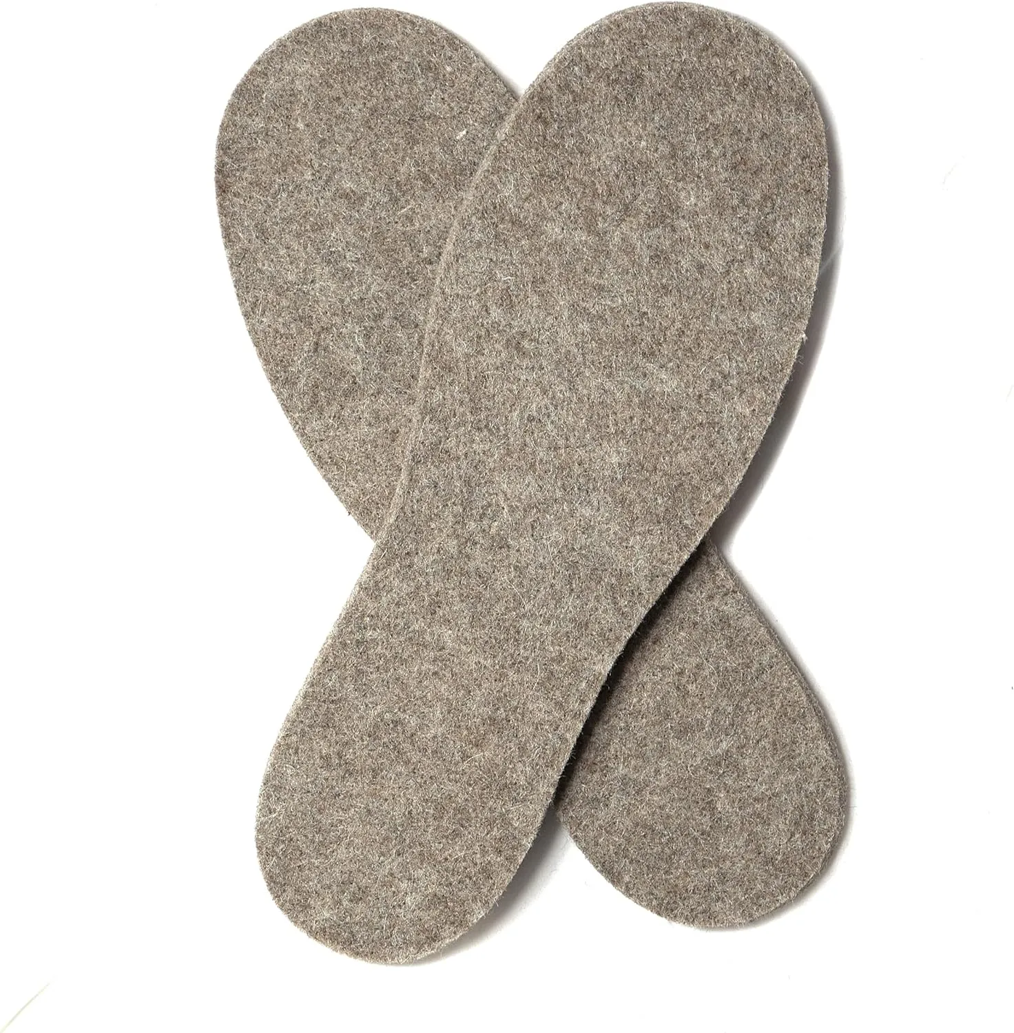 Alpaca & Sheep Soft Wool 100% All-Natural Felt Insoles for Men and Women (Brown, Large)