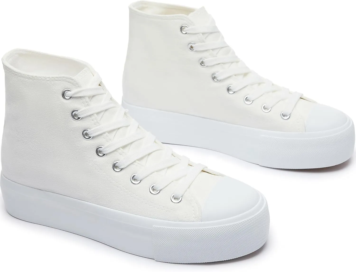 ALTOCIS Women's Comfortable Platform High Top Sneakers, Casual Mid Top Sneaker for Women, Cute Faux Suede Fashion Sneakers, Classic Lace Up Walking Shoes