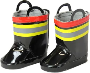 American Fashion World Fireman Firefighter Boots for 18-Inch Dolls | Premium Quality & Trendy Design | Dolls Shoes | Shoe Fashion for Dolls for Popular Brands