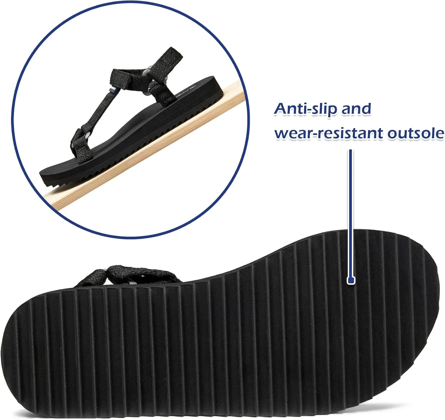 Ampeo Women's Arch Support Hiking Sandals Comfortable Summer Beach Walking Sport Athletic Water Sandals