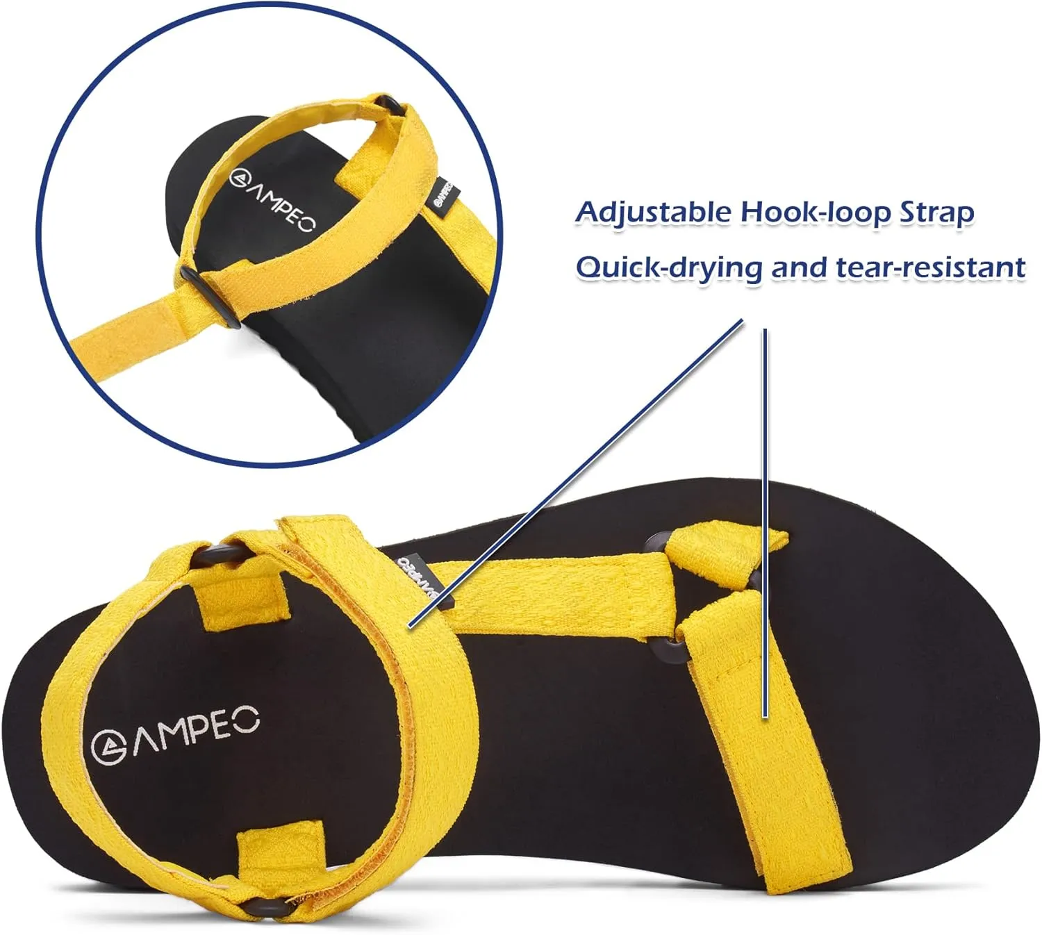 Ampeo Women's Arch Support Hiking Sandals Comfortable Summer Beach Walking Sport Athletic Water Sandals