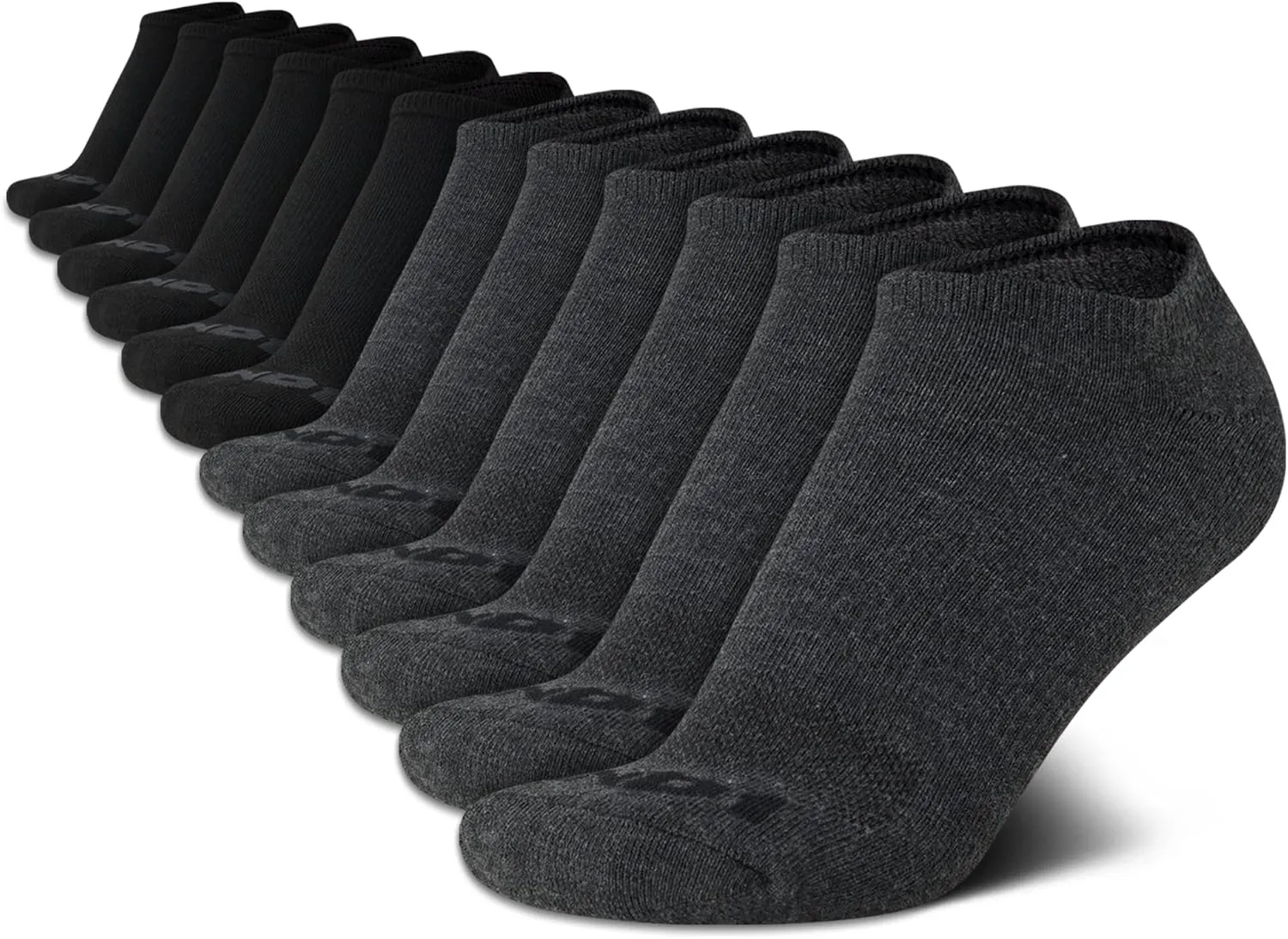 AND1 Men's No Show Socks - 12 Pack Performance Stretch Athletic Compression Socks for Men - Sports Low Cut Socks (6-12.5)