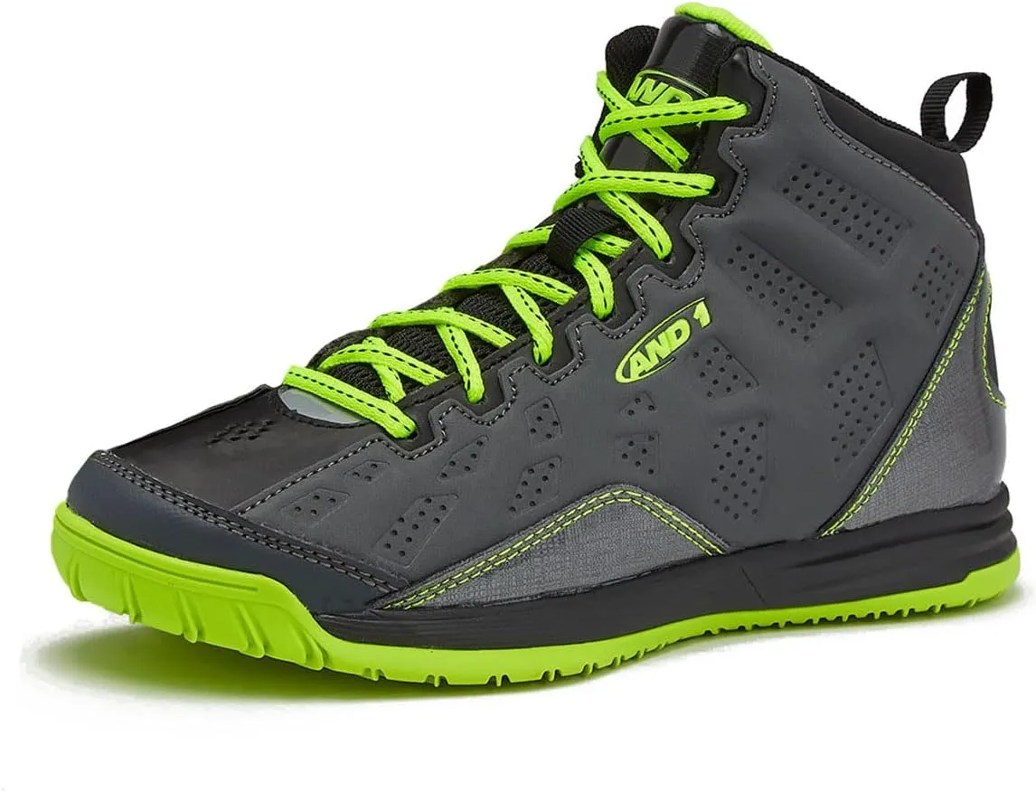 AND1 Showout Girls & Boys Basketball Shoes Kids, Boys High Top Sneakers, Youth Size 1 to 7 Kids Basketball Shoes Boys