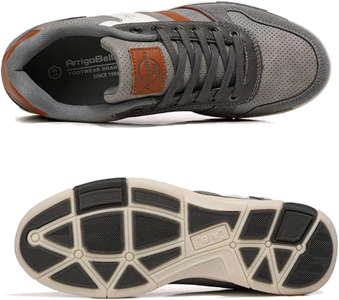 ARRIGO BELLO Men Shoes Casual Sneakers Fashion Low-Top Leather Non-Slip Walking Trainers Size 8-12