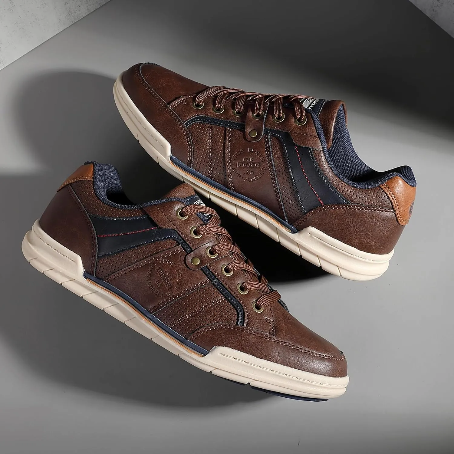 ARRIGO BELLO Mens Casual Shoes Fashion Sneakers Breathable Comfort Classic Lace-Up Low Top Walking Shoes