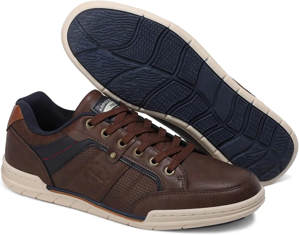ARRIGO BELLO Mens Casual Shoes Fashion Sneakers Breathable Comfort Classic Lace-Up Low Top Walking Shoes