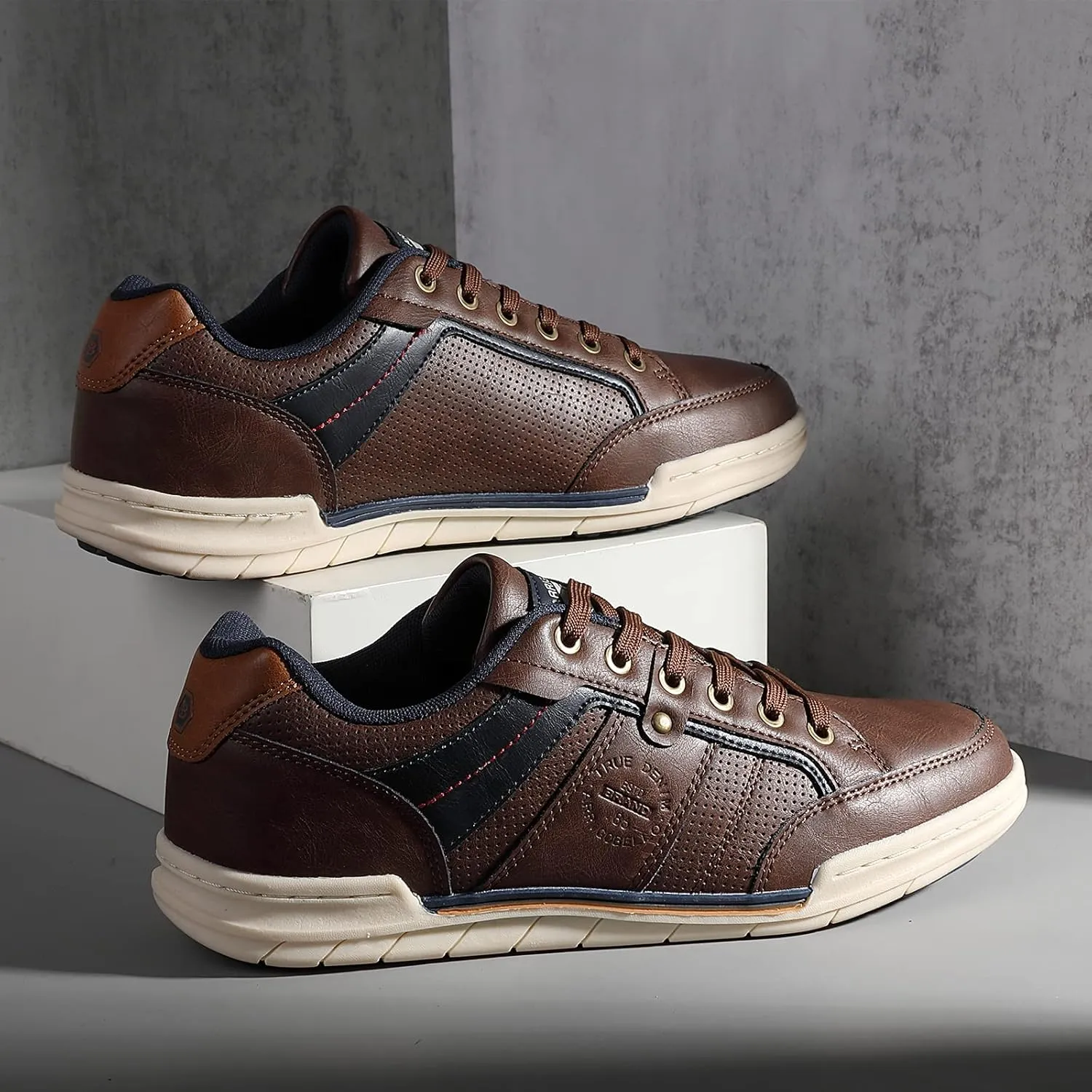 ARRIGO BELLO Mens Casual Shoes Fashion Sneakers Breathable Comfort Classic Lace-Up Low Top Walking Shoes