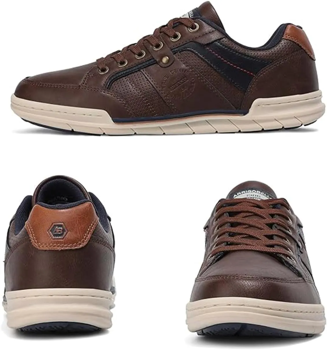 ARRIGO BELLO Mens Casual Shoes Fashion Sneakers Breathable Comfort Classic Lace-Up Low Top Walking Shoes