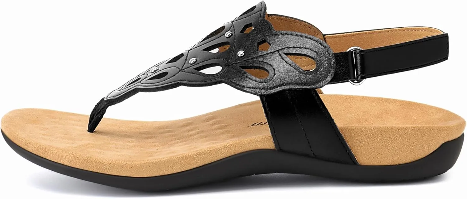 Athlefit Orthopedic Sandals for Women Summer Adjustable Orthotic Thong Sandals with Arch Support