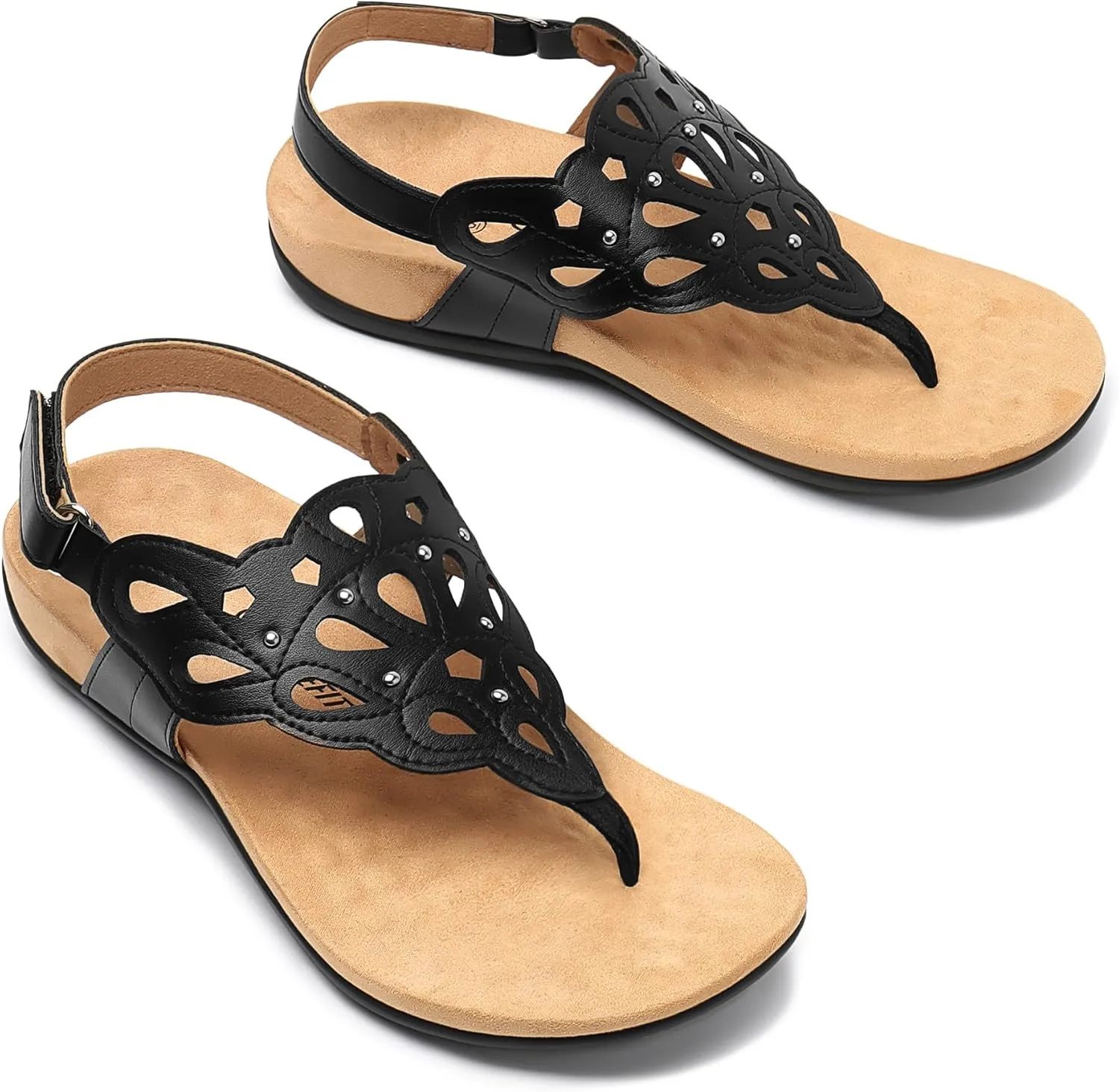 Athlefit Orthopedic Sandals for Women Summer Adjustable Orthotic Thong Sandals with Arch Support