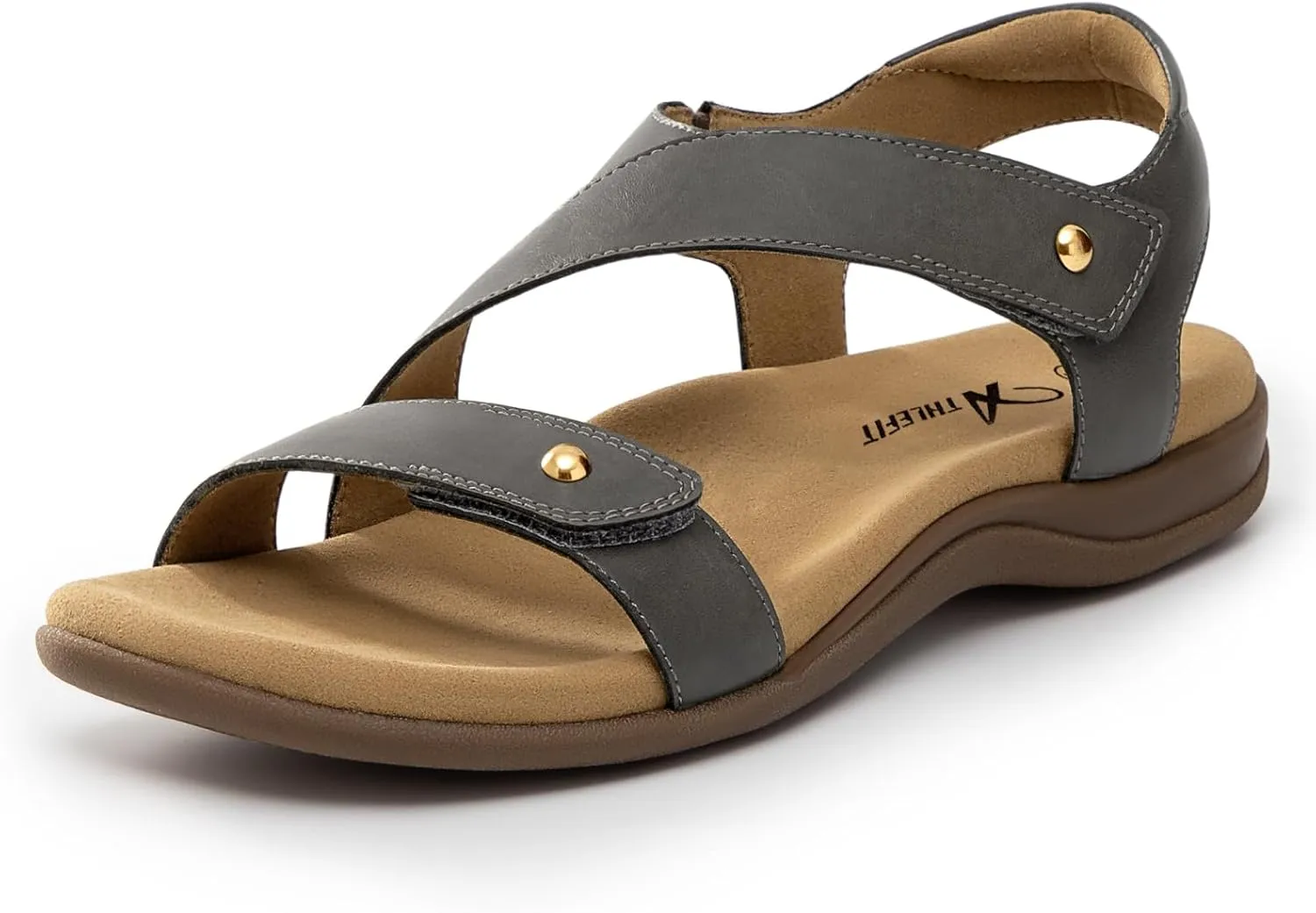 Athlefit Women's Comfortable Orthopedic Sandals with Arch Support Adjustable Walking Casual Orthotic Sandals