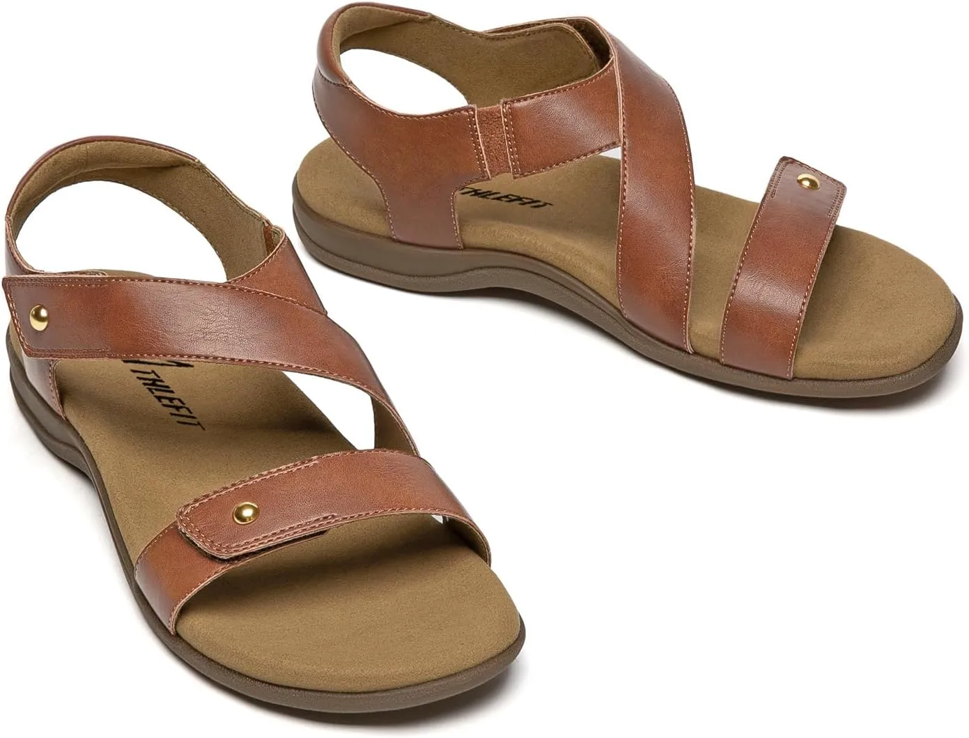Athlefit Women's Comfortable Orthopedic Sandals with Arch Support Adjustable Walking Casual Orthotic Sandals