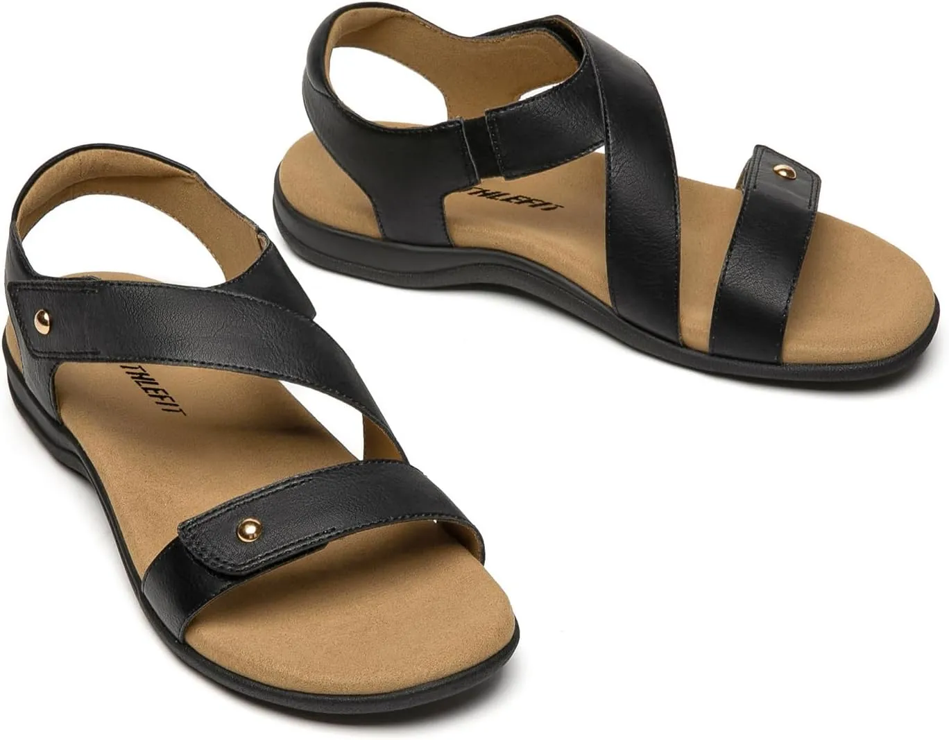 Athlefit Women's Comfortable Orthopedic Sandals with Arch Support Adjustable Walking Casual Orthotic Sandals