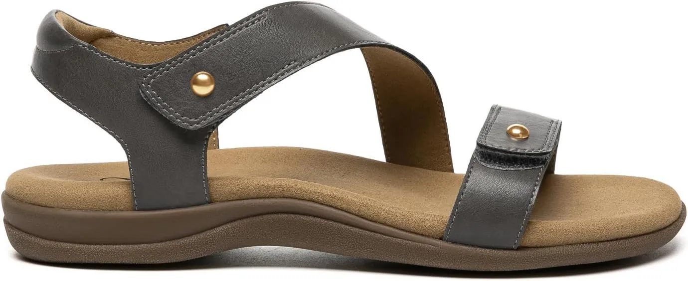 Athlefit Women's Comfortable Orthopedic Sandals with Arch Support Adjustable Walking Casual Orthotic Sandals