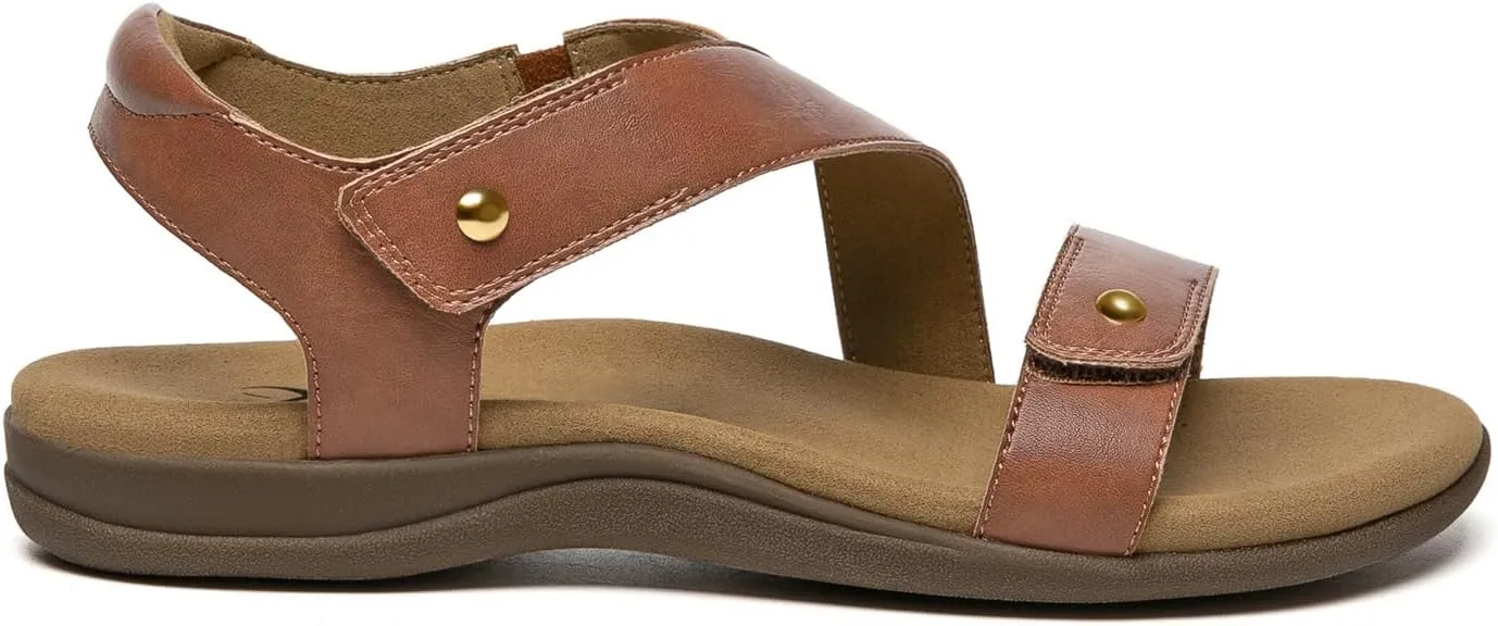 Athlefit Women's Comfortable Orthopedic Sandals with Arch Support Adjustable Walking Casual Orthotic Sandals