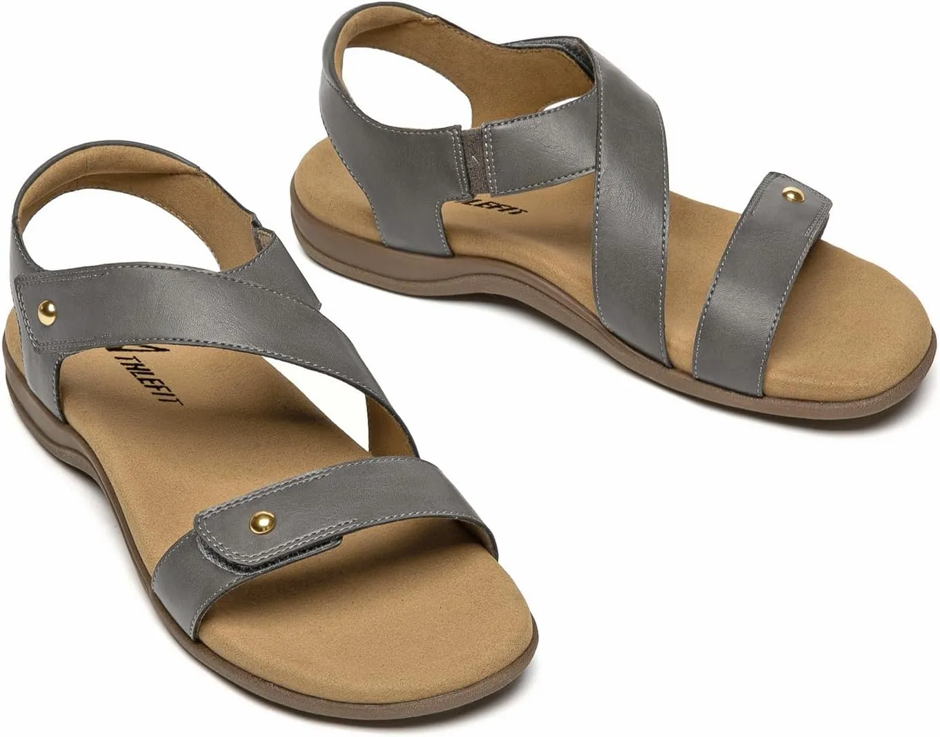 Athlefit Women's Comfortable Orthopedic Sandals with Arch Support Adjustable Walking Casual Orthotic Sandals