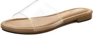 ATHMILE Sandals for Women 2025 One Band Womens Sandals Dressy Open Toe Flats Summer Slides for Casual Party Cute Beach