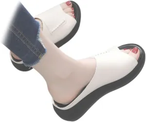 AUNTHUI Women Open Toe Platform Wedge Mule Sandals with Arch Support,Non-Slip Comfortable Summer Fish Toe Sandals Outdoor Beach Walking