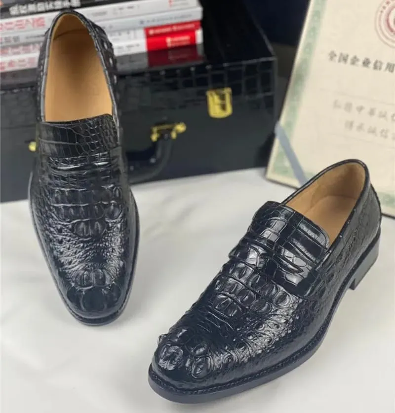 Authentic Exotic Crocodile Skin Brown Color Businessmen Dress Loafers Genuine Alligator Leather 100% Handmade Male Slip-on Shoes