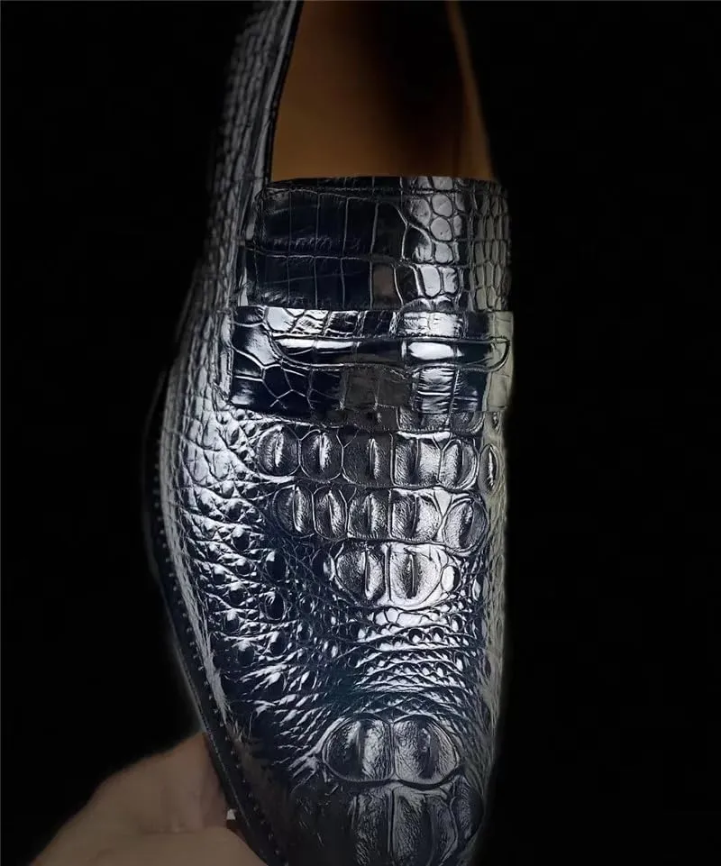 Authentic Exotic Crocodile Skin Brown Color Businessmen Dress Loafers Genuine Alligator Leather 100% Handmade Male Slip-on Shoes