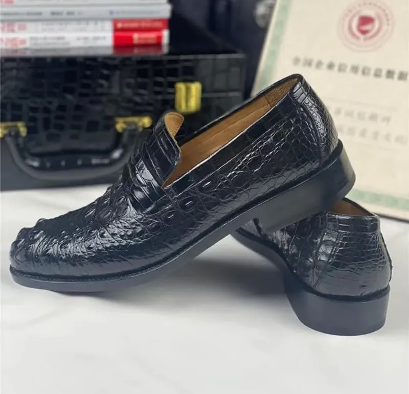 Authentic Exotic Crocodile Skin Brown Color Businessmen Dress Loafers Genuine Alligator Leather 100% Handmade Male Slip-on Shoes