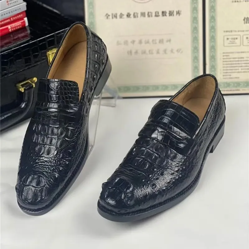 Authentic Exotic Crocodile Skin Brown Color Businessmen Dress Loafers Genuine Alligator Leather 100% Handmade Male Slip-on Shoes